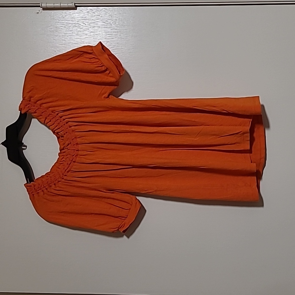 Michael Kors Women’s Gathered Neck Blouse, Orange, Size M